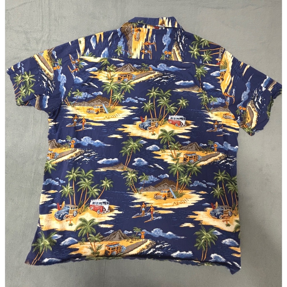 RJC Hawaiian Aloha Shirt Men's 2XL Made in Hawaii Surf Woody VW Bus Beach Camp - Picture 7 of 11